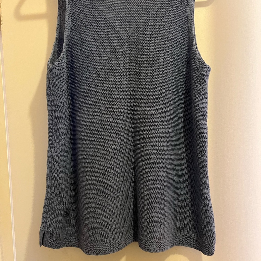 J. Jill Women's Soft Blue and Sage Knit sleeveless Sweaters. - Picture 2 of 5